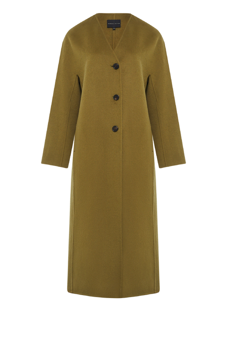 Zelený doubleface kabát s hedvábím