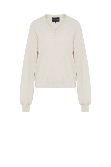 Halenka s výstřihem do V z hedvábí a lyocellu