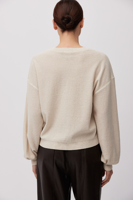 Halenka s výstřihem do V z hedvábí a lyocellu