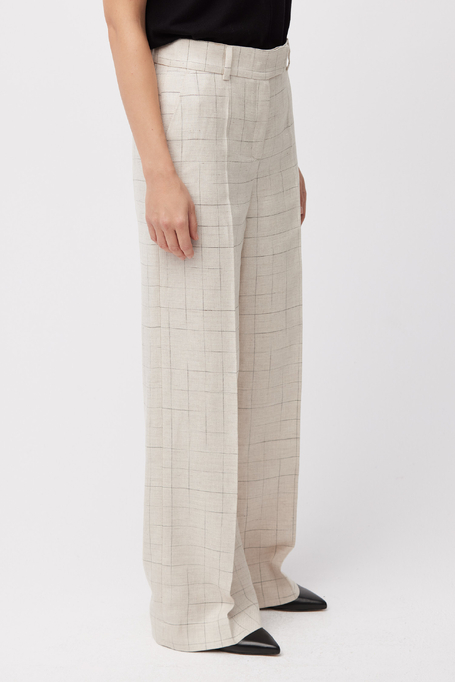 Široké kostýmové kalhoty s kostkou 
