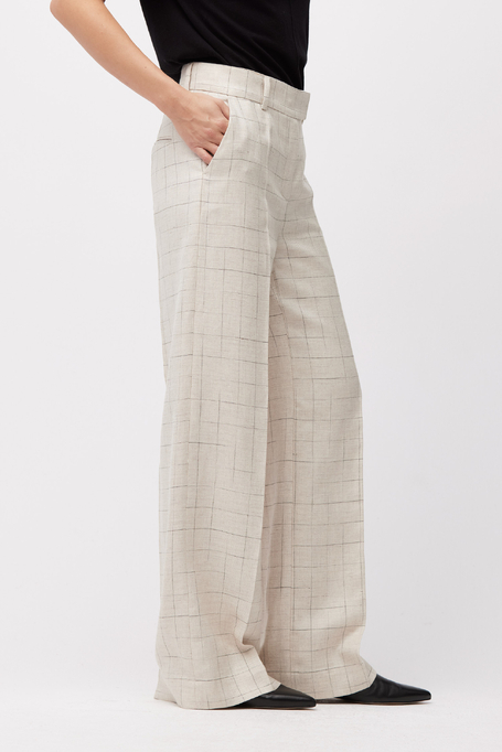 Široké kostýmové kalhoty s kostkou 