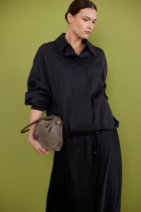 Černá bomber bunda s hedvábím