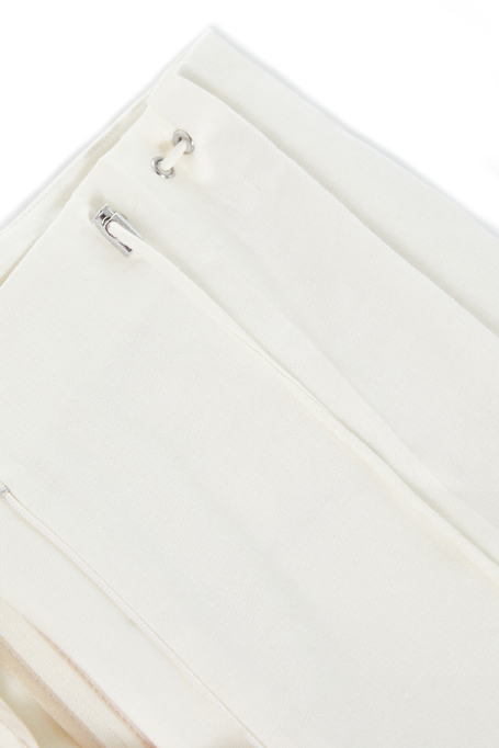 Bílé kalhoty s lnem 