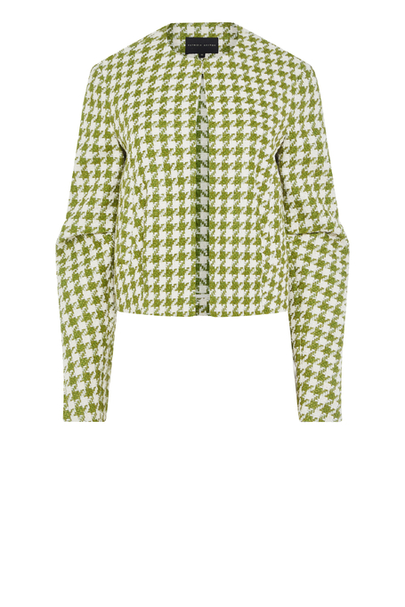 Boxy sako se zeleným pepita vzorem - Patrizia Aryton