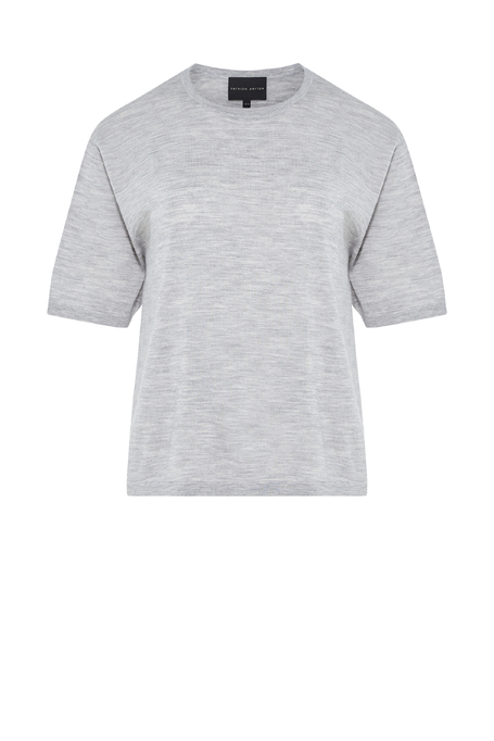 Šedá halenka s hedvábím a kašmírem 