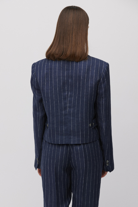 Tmavě modré sako s proužkem tennis 