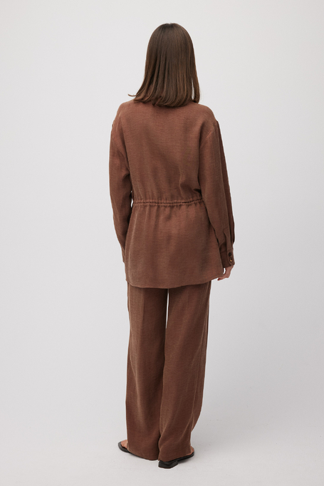 Široké kalhoty ze směsi lnu a lyocellu 