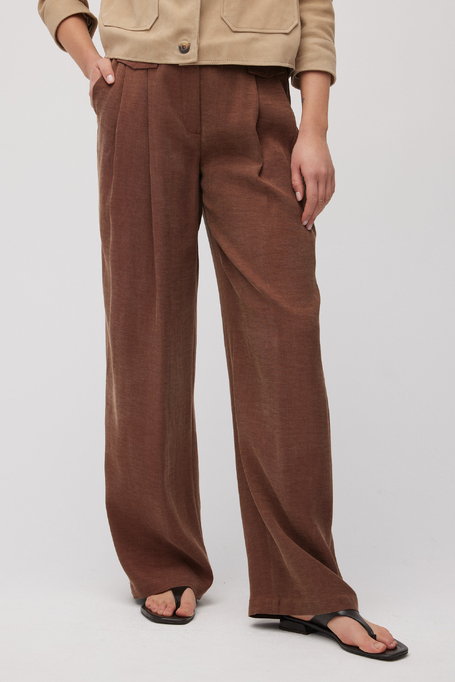 Široké kalhoty ze směsi lnu a lyocellu 