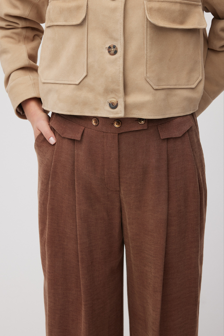 Široké kalhoty ze směsi lnu a lyocellu 