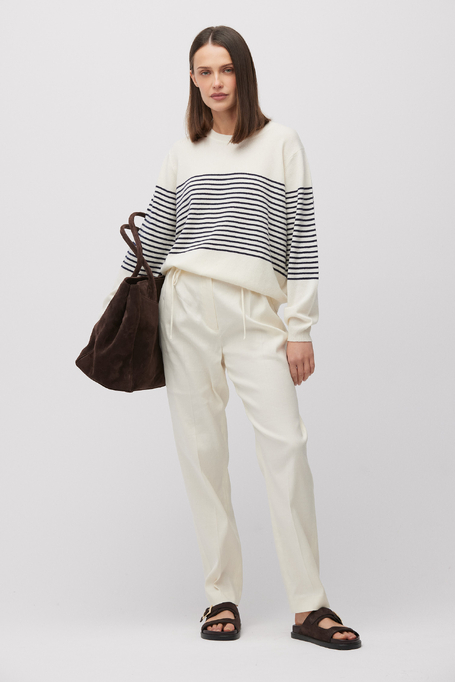 Bílé kalhoty s lnem 