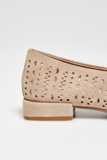 Béžové kožené baleríny 