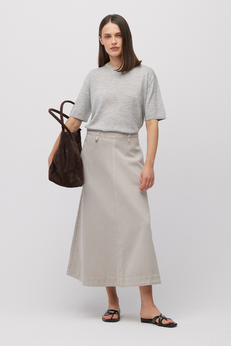 Šedá halenka s hedvábím a kašmírem 