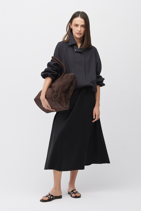 Černá midi sukně z hedvábí - Patrizia Aryton