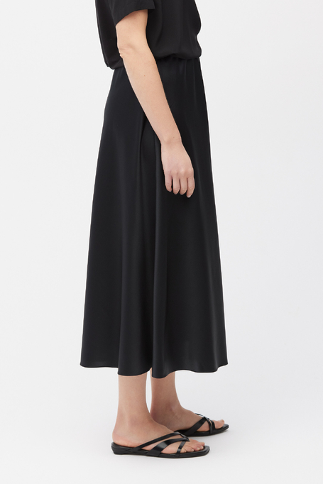 Černá midi sukně z hedvábí - Patrizia Aryton