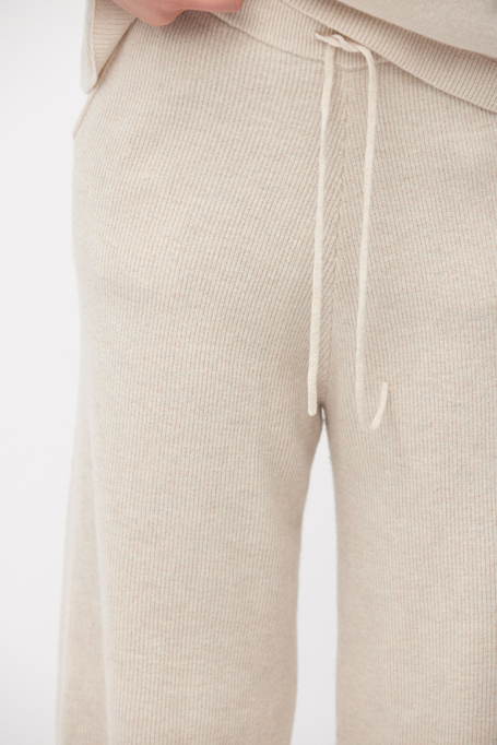 Šedé úpletové kalhoty z merino vlny - Patrizia Aryton