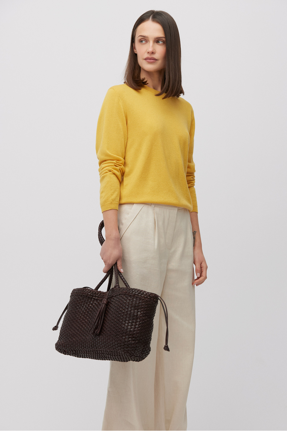 Žlutá halenka z merino vlny s dlouhým rukávem - Patrizia Aryton Žlutá halenka z merino vlny s dlouhým rukávem - Patrizia Aryton