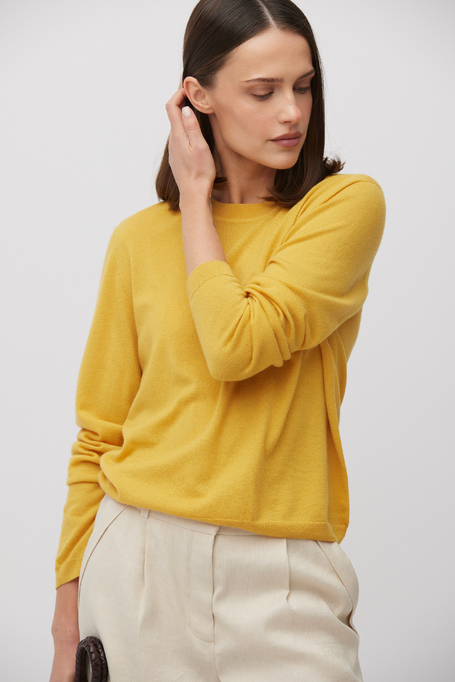 Žlutá halenka z merino vlny s dlouhým rukávem - Patrizia Aryton Žlutá halenka z merino vlny s dlouhým rukávem - Patrizia Aryton