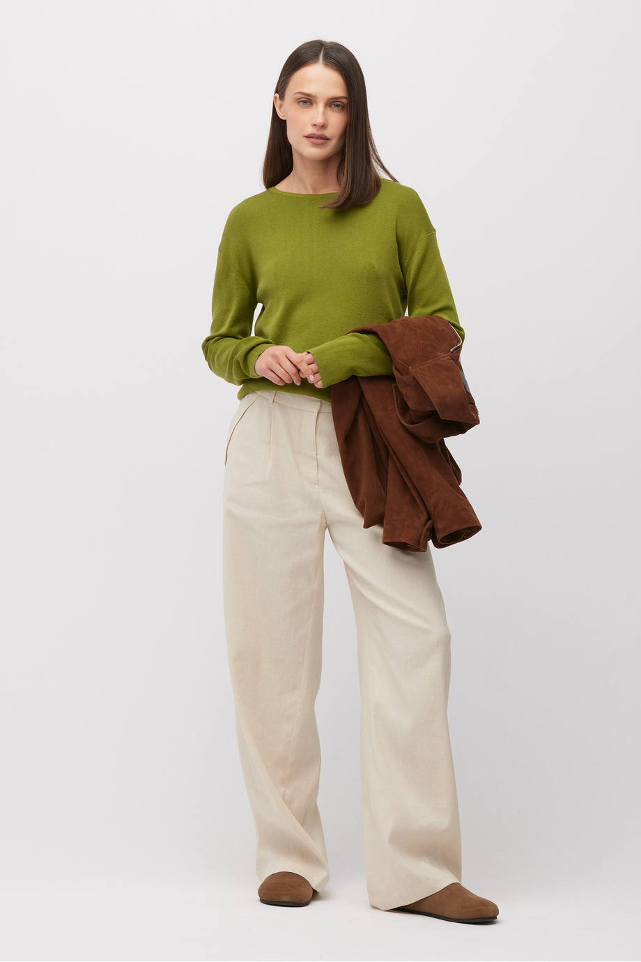 Zelená halenka z bavlny a hedvábí - Patrizia Aryton Zelená halenka z bavlny a hedvábí - Patrizia Aryton