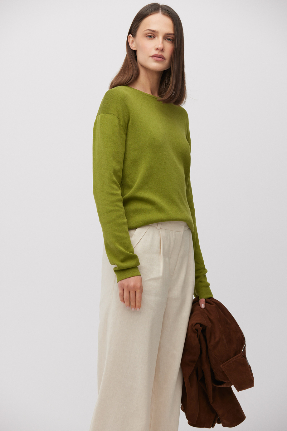 Zelená halenka z bavlny a hedvábí - Patrizia Aryton Zelená halenka z bavlny a hedvábí - Patrizia Aryton