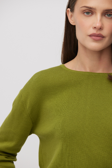 Zelená halenka z bavlny a hedvábí - Patrizia Aryton Zelená halenka z bavlny a hedvábí - Patrizia Aryton