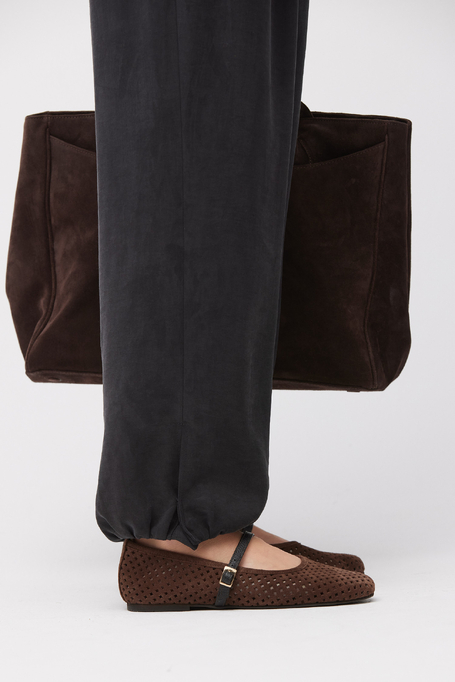 Hnědé baleríny ze semišové kůže - Patrizia Aryton