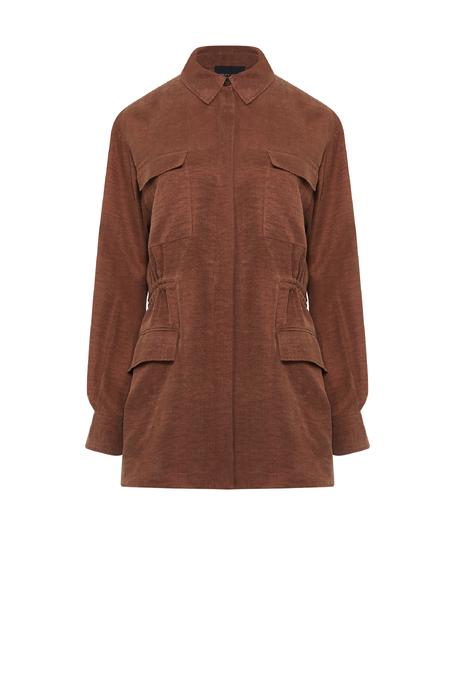 Hnědé sako ze směsi lnu a lyocellu - Patrizia Aryton Hnědé sako ze směsi lnu a lyocellu - Patrizia Aryton