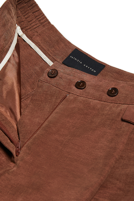 Široké kalhoty ze směsi lnu a lyocellu - Patrizia Aryton