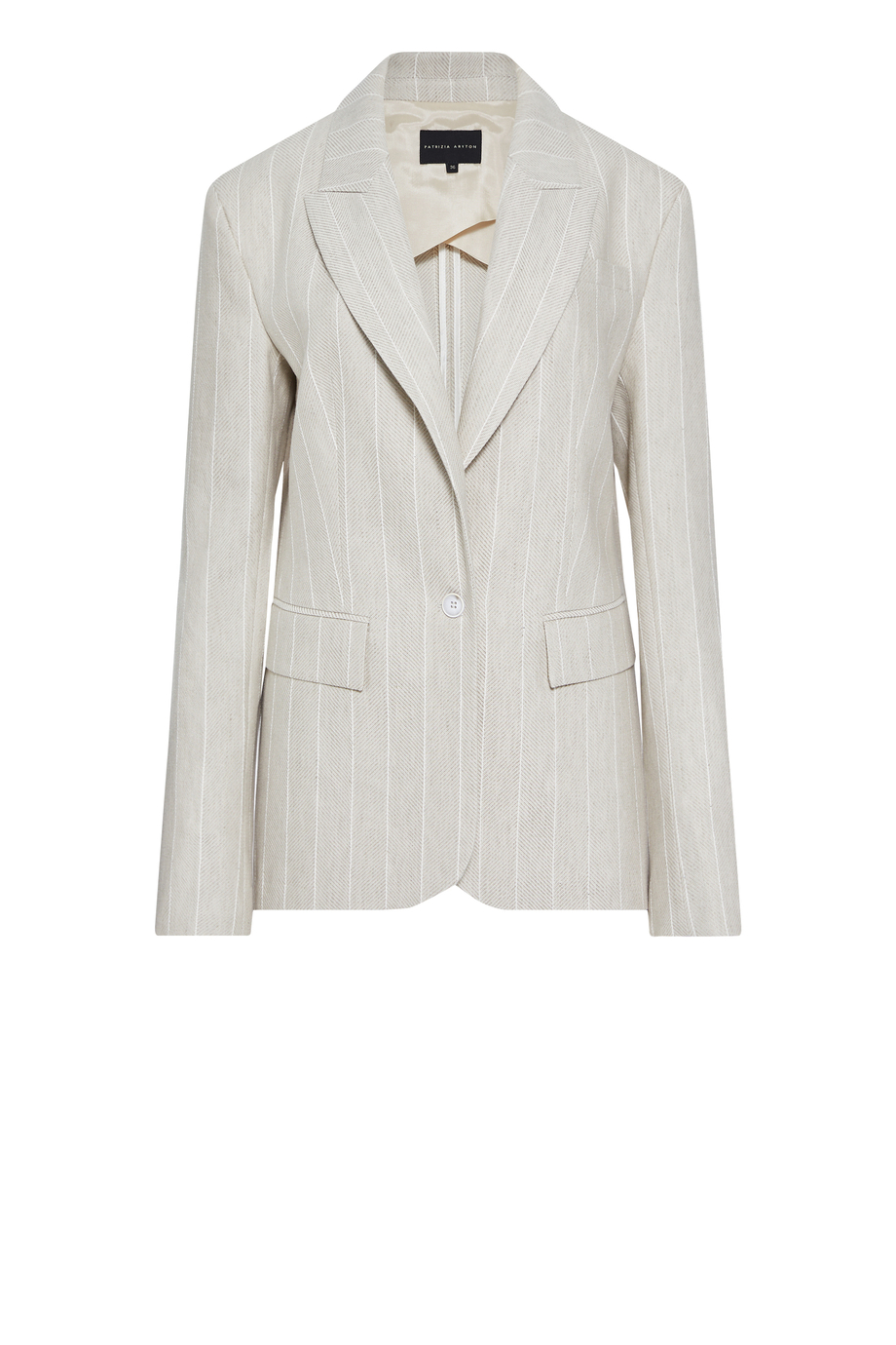 Béžové sako z bavlny a lnu s proužkem tenis - Patrizia Aryton Béžové sako z bavlny a lnu s proužkem tenis - Patrizia Aryton