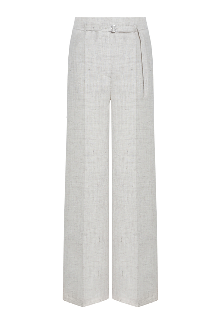 Béžové široké kalhoty do kostýmu