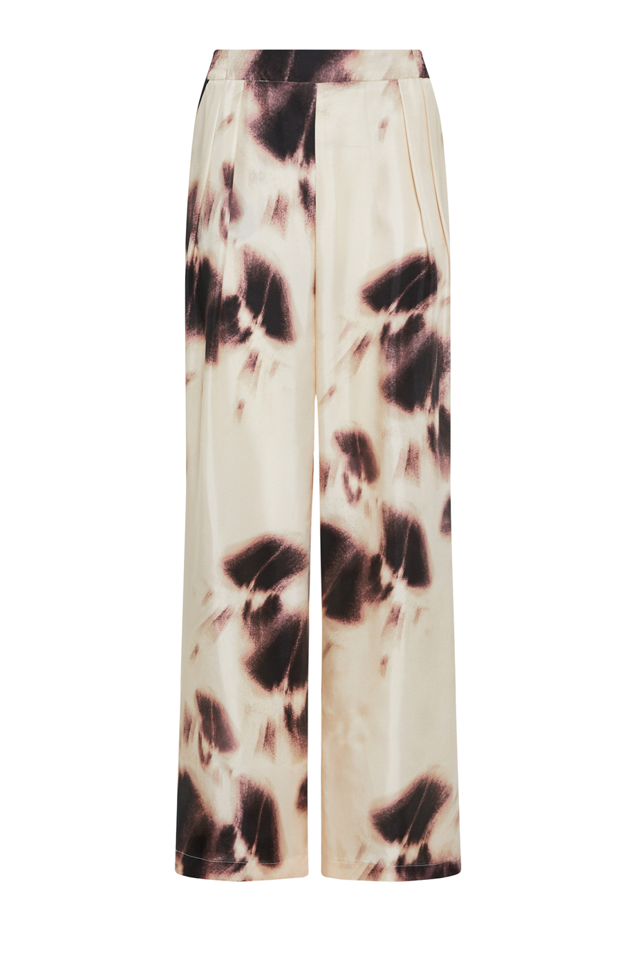 Široké hedvábné kalhoty se vzorem Široké hedvábné kalhoty se vzorem