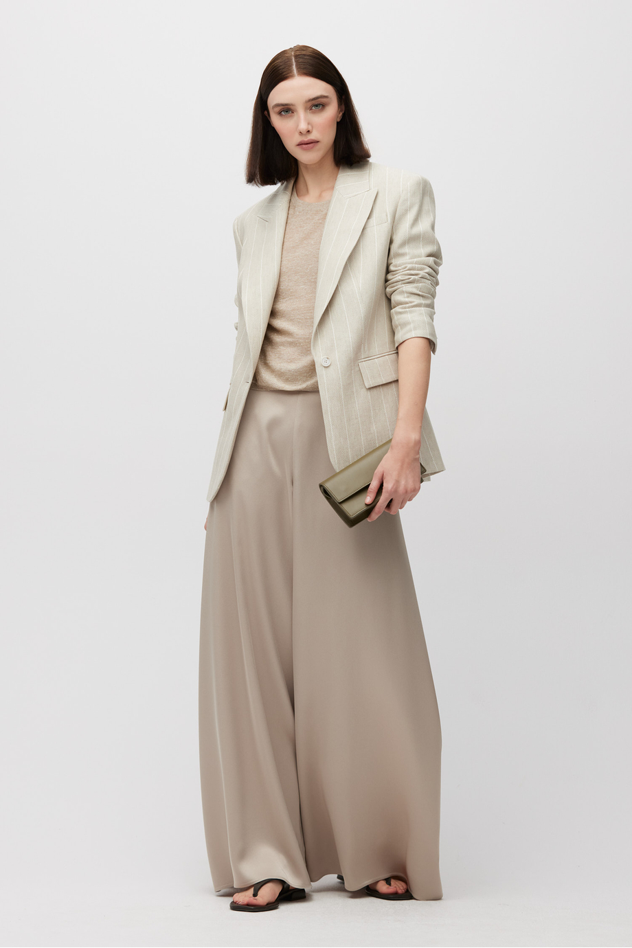 Béžové sako z bavlny a lnu s proužkem tenis - Patrizia Aryton Béžové sako z bavlny a lnu s proužkem tenis - Patrizia Aryton