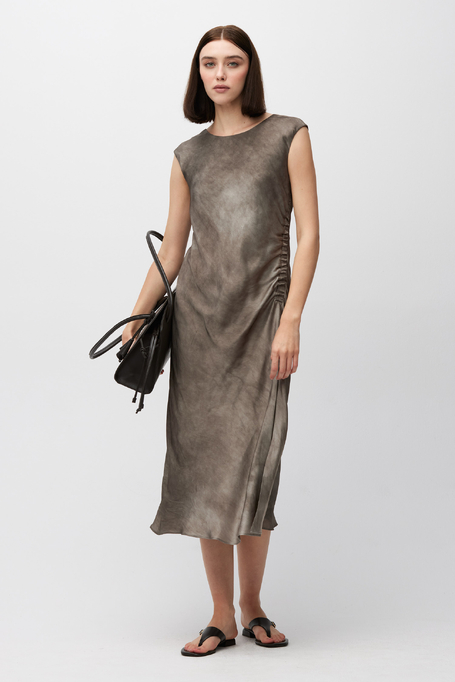 Hedvábné midi šaty s rozparkem - Patrizia Aryton