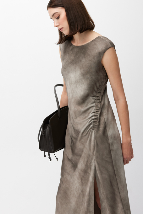Hedvábné midi šaty s rozparkem - Patrizia Aryton