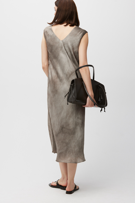 Hedvábné midi šaty s rozparkem - Patrizia Aryton