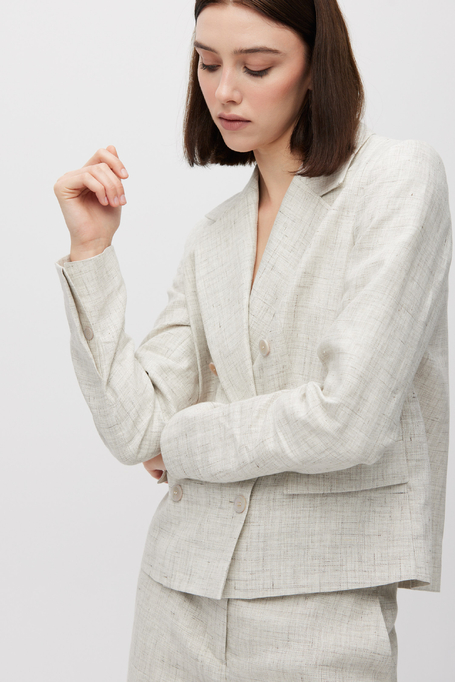 Béžové lněné sako do kostýmu Béžové lněné sako do kostýmu