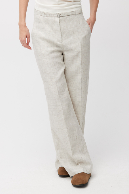 Béžové široké kalhoty do kostýmu