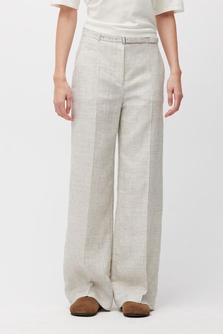 Béžové široké kalhoty do kostýmu