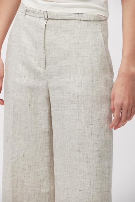 Béžové široké kalhoty do kostýmu