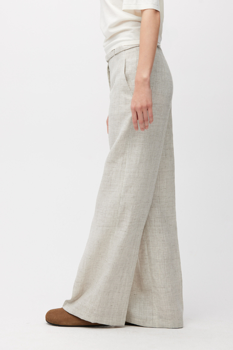 Béžové široké kalhoty do kostýmu