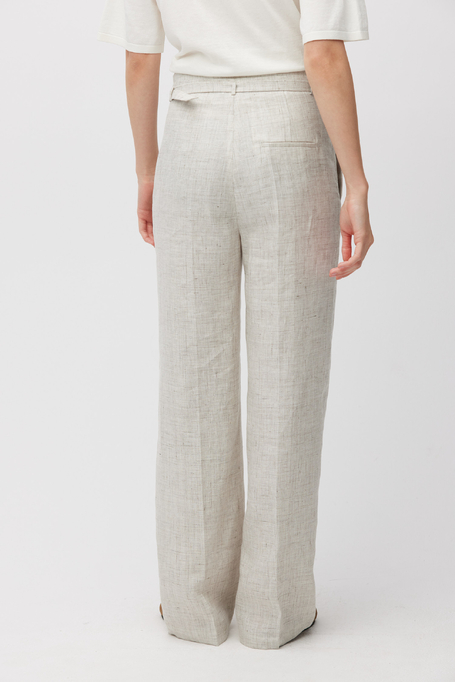 Béžové široké kalhoty do kostýmu