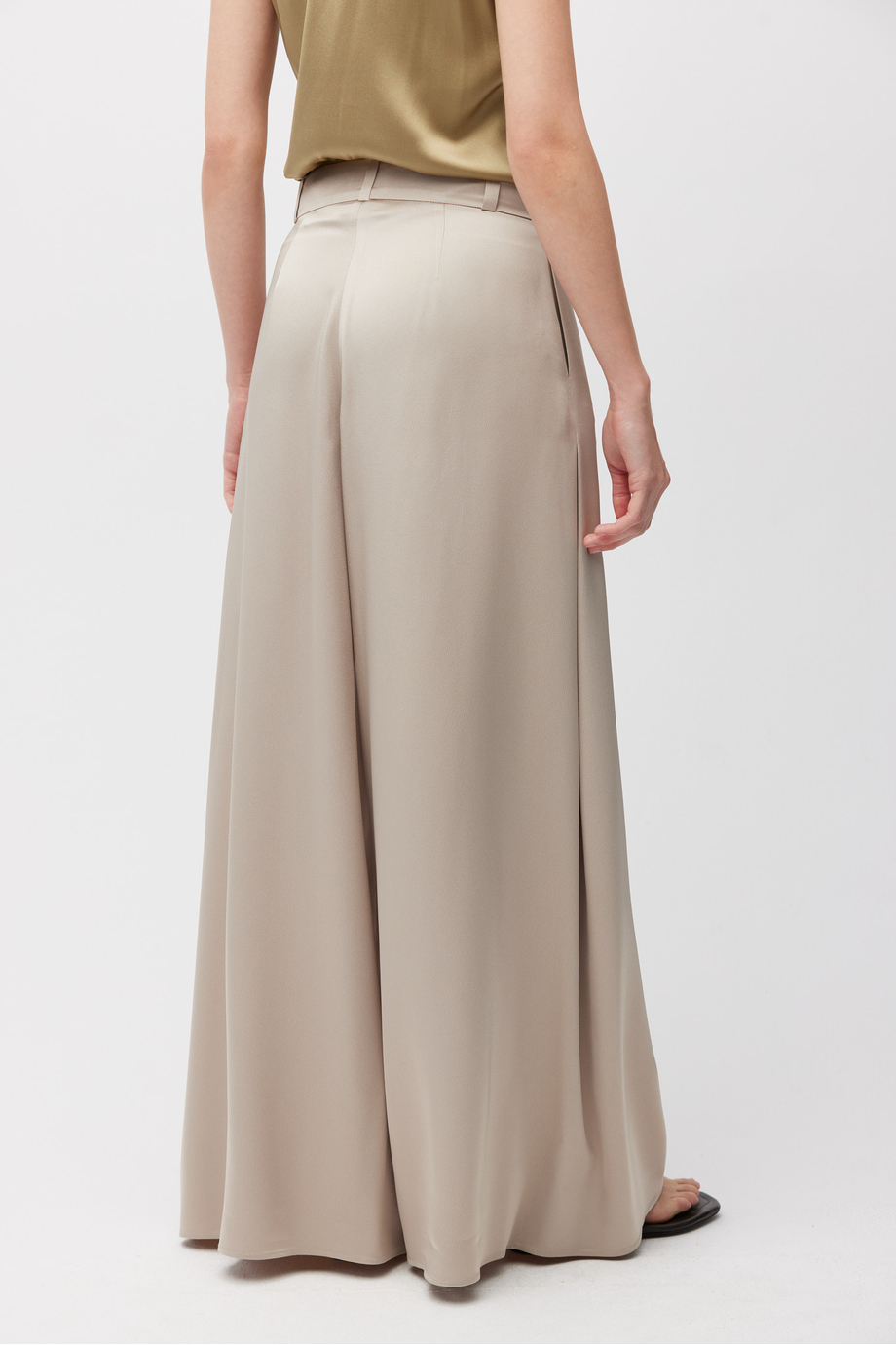 Béžové kalhoty se širokou nohavicí - Patrizia Aryton Béžové kalhoty se širokou nohavicí - Patrizia Aryton