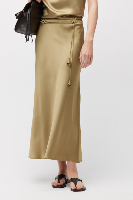 Zelená midi sukně z viskózy - Patrizia Aryton