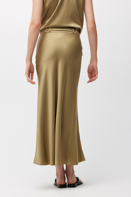 Zelená midi sukně z viskózy - Patrizia Aryton