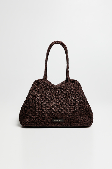 Hnědá pletená shopper taška - Patrizia Aryton