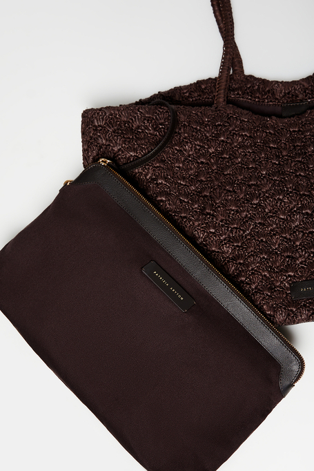 Hnědá pletená shopper taška - Patrizia Aryton