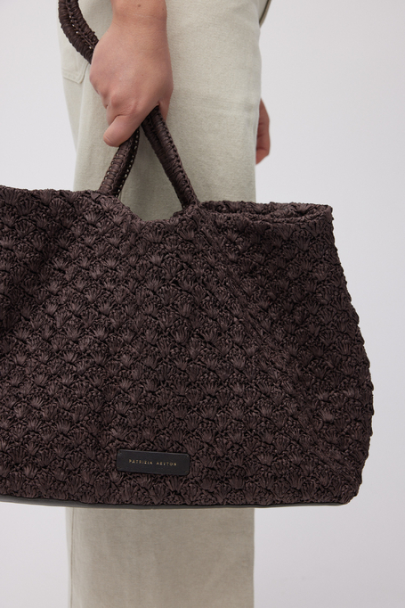 Hnědá pletená shopper taška - Patrizia Aryton