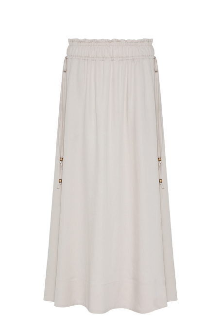 Béžová maxi sukně ze směsi lnu a lyocellu