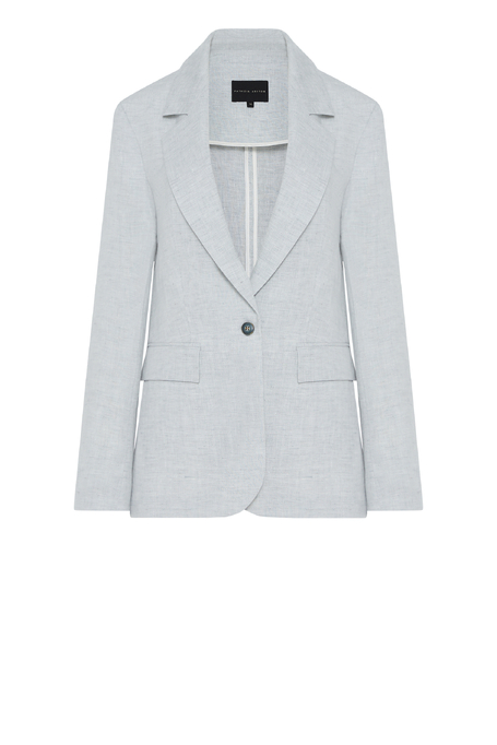 Světle modré lněné sako do kostýmu