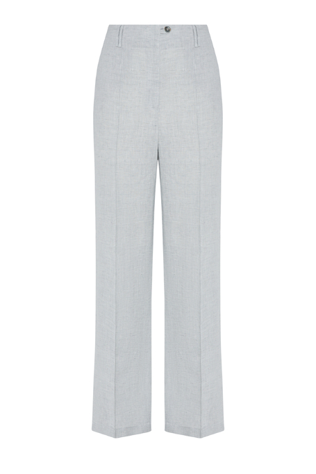 Světle modré široké lněné kalhoty