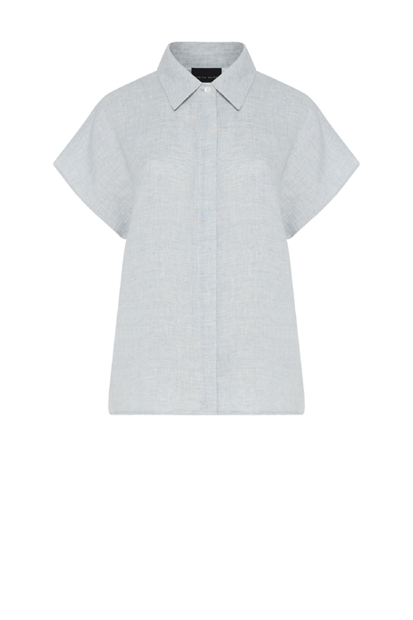 Hellblaue Leinenbluse